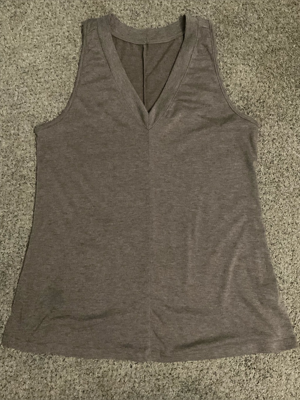 Brown Heather V-Neck Racerback Tank Top - Size S
